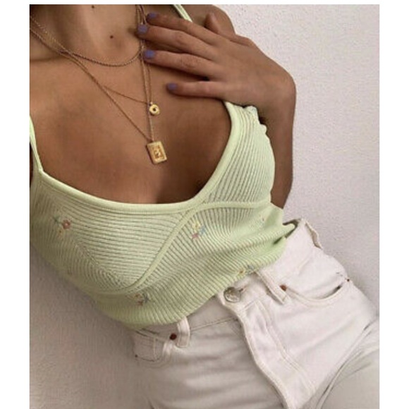 2pc Zara floral Embroidered knit cardigan and top - Picture 3 of 5